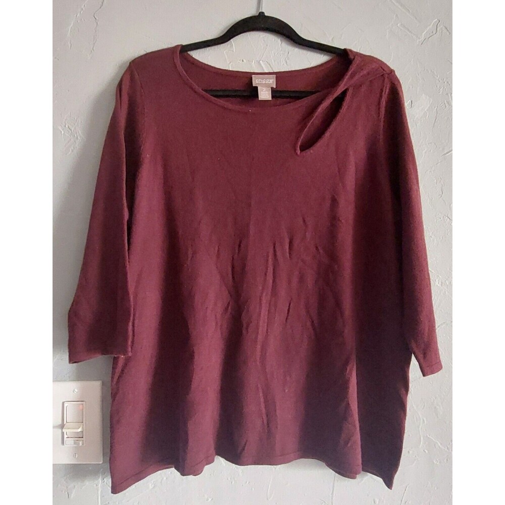 Chico's Tops Style Pullover Size 2(L)Rayón,Nylon,Super Soft,19 Inch Of Armp